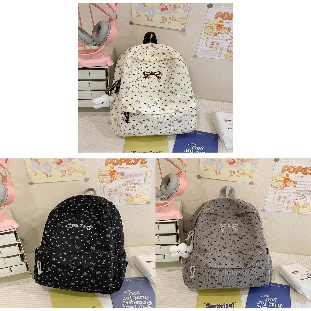 Rucksack im koreanischen Stil mit Schleifen und Stickereien für die Universität und den täglichen Gebrauch