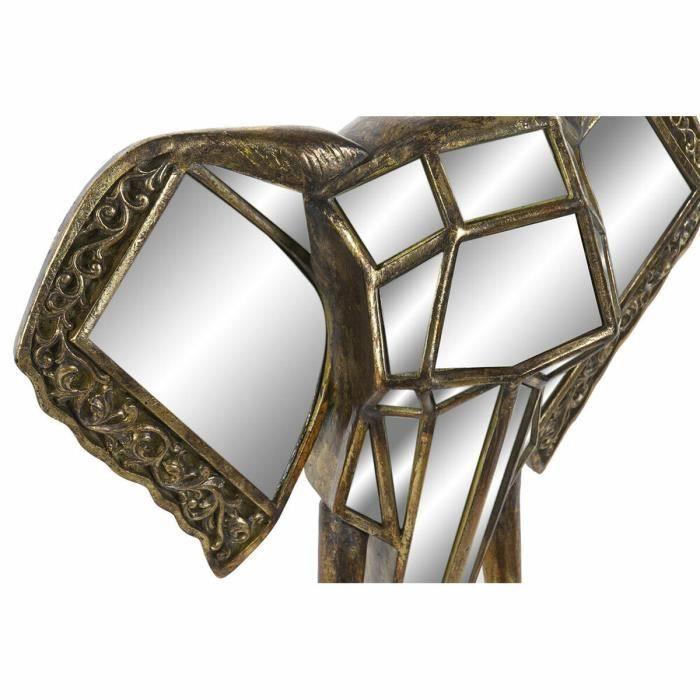 Décoration murale - Miroir éléphant doré - Résine - 41 x 11 x 38 cm - Glam