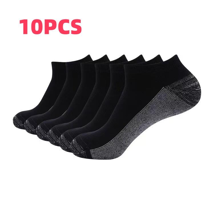 10Pcs Daily Work, Leisure, Sports, Men's and Women's Short Socks, Mesh Breathable Running Socks, Anti-Friction Design on the Heel, Unisex, Knitte