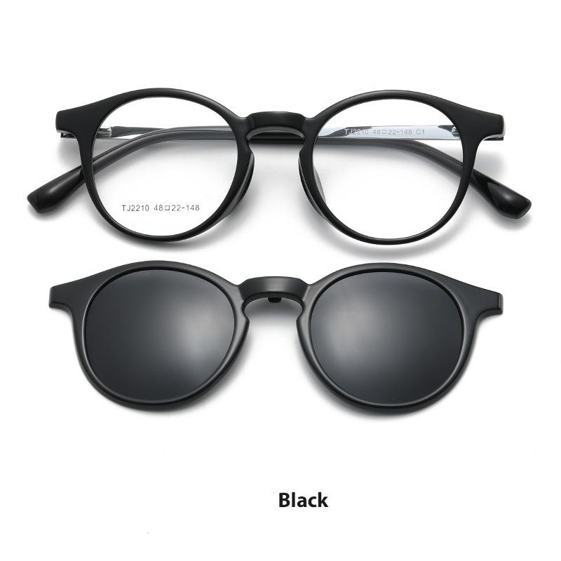 

2 In 1 Custom Men Women Polarized Optical Magnetic Sunglasses Leopard Small Round Clip On Sun Glasses Frame Anti Glare Driving