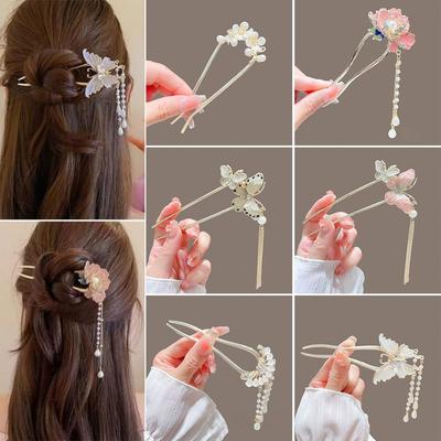 Alloy Hair Stick Pendant Bun Tool Updos Headpiece Elegant Hair Ornament  for Women