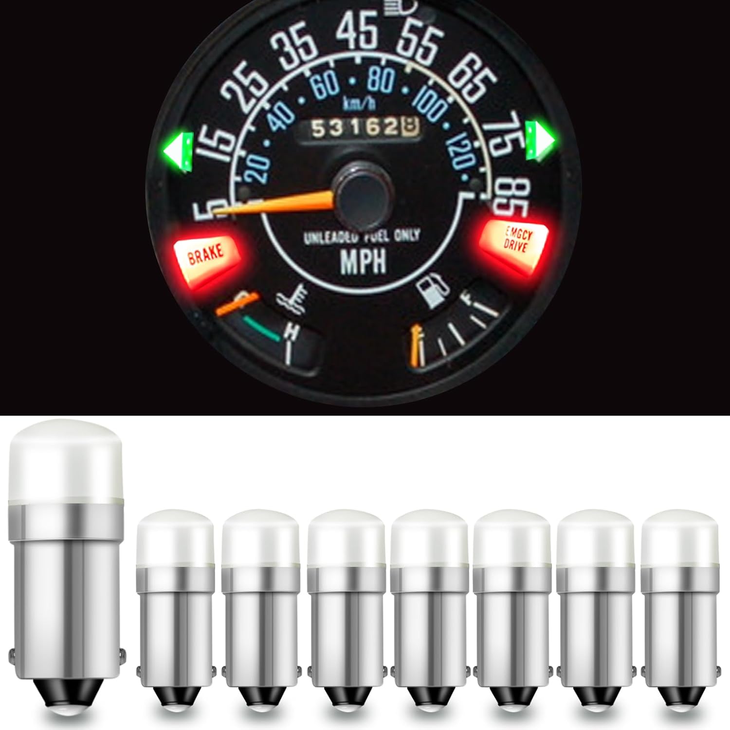 

Speedometer Cluster Led Bulb Instrument Panel Light Retrofit Kit fits for Jeep CJ5 CJ7 CJ8 Scramble