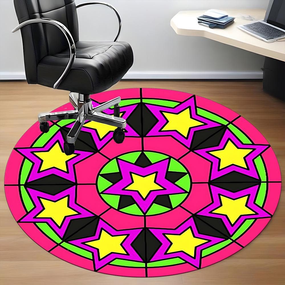 

1pc Star Mandala Pattern Chair Carpet for Office, , Non-slip carpet, Very suitable for offices, farmhouses,Outdoor carpet yy251120093 80cm by 80cm