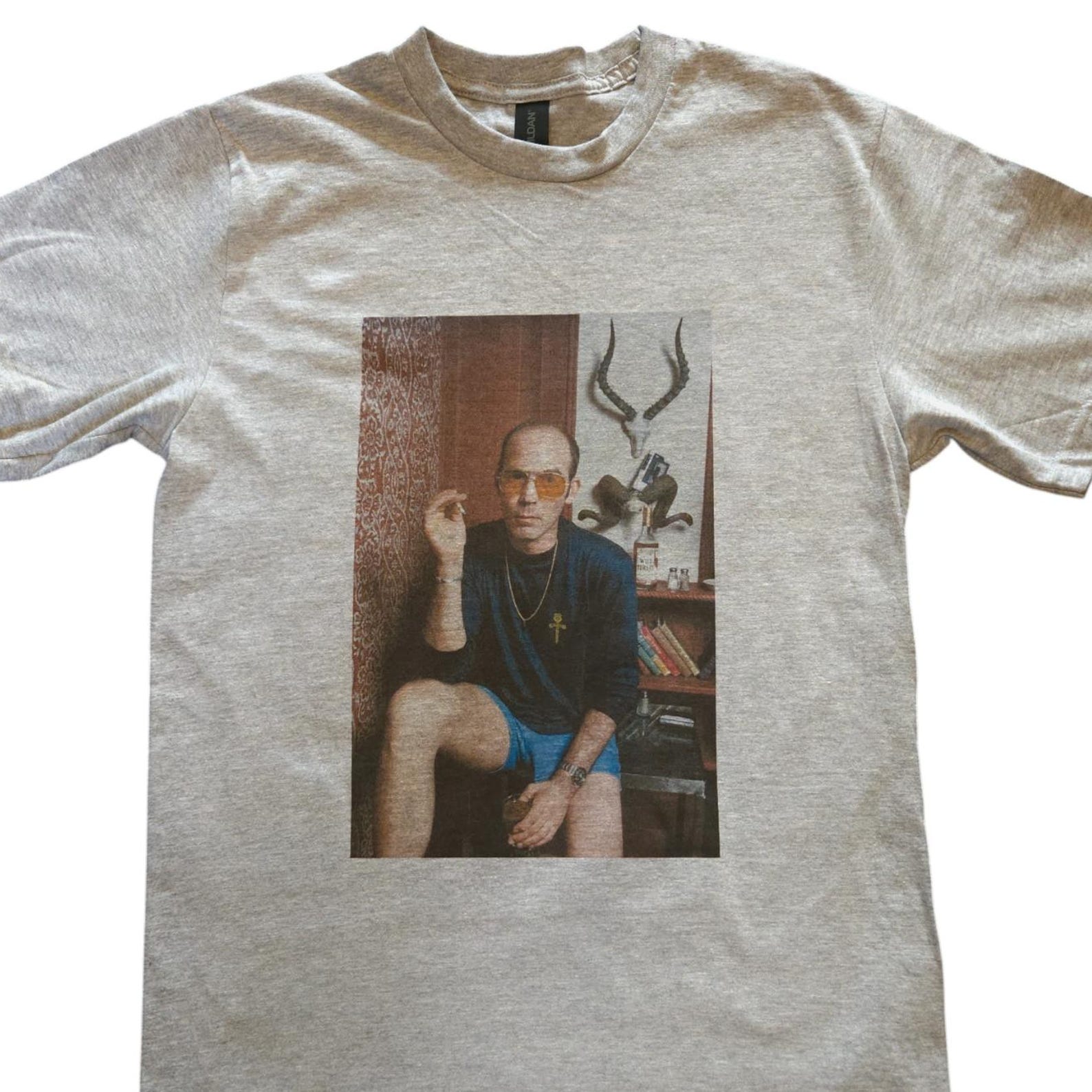 Hunter S. Thompson Fear and Loathing Grey T-Shirt sizes available S-3XL S