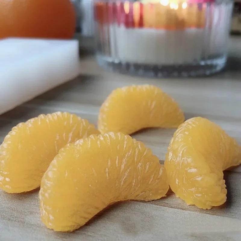 Orange Flower Handmade Soap Oil Soap Mould DIY Fruit Cake Mould Aromatherapy Candle Mould 4 Hole Multi-mould Semi-round