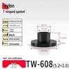 T-förmiger Nylon-Kunststoff-Dichtungsring und Schraubwellenhülse (Für dich: M2-M35)