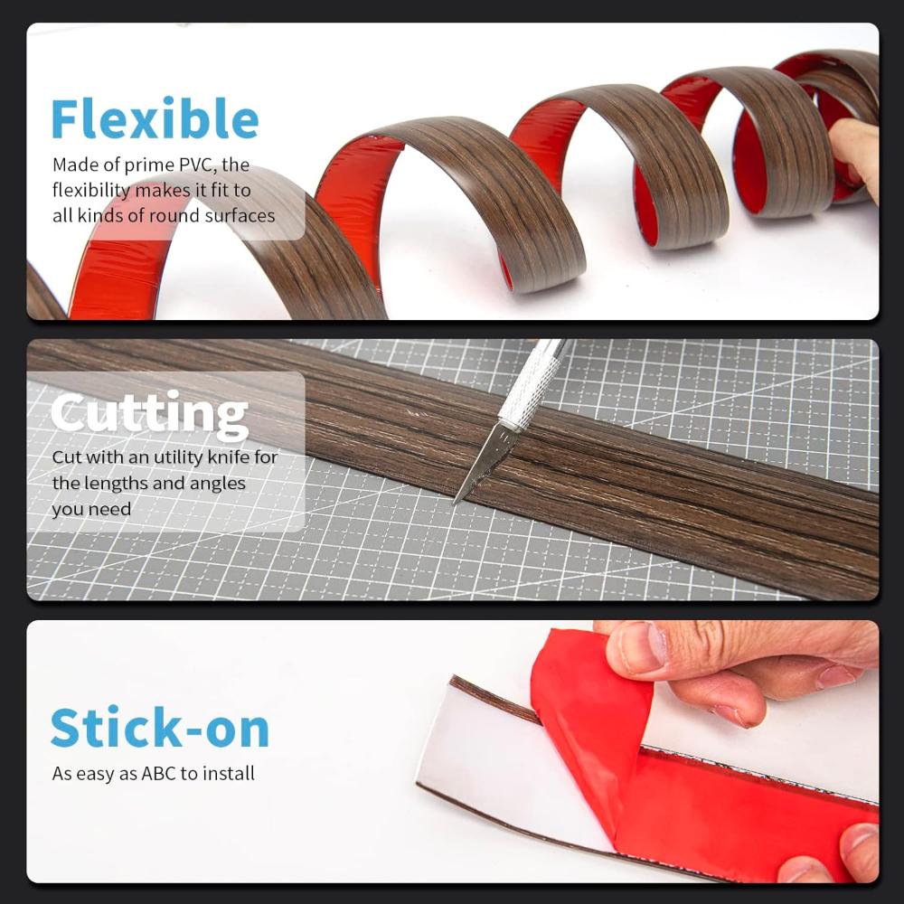 1pc Self-Adhesive Wood Grain Floor Edge Strip - Perfect for Door Seam Accent, and Matte Surface Application, Door Stitching Accessories, Home Decor