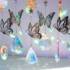 Crystal Windchimes Sun Catcher Star Moon Hexagon Prisms Hanging Pendant Wind Chime Sun Light Catcher Garden Window Home Decor