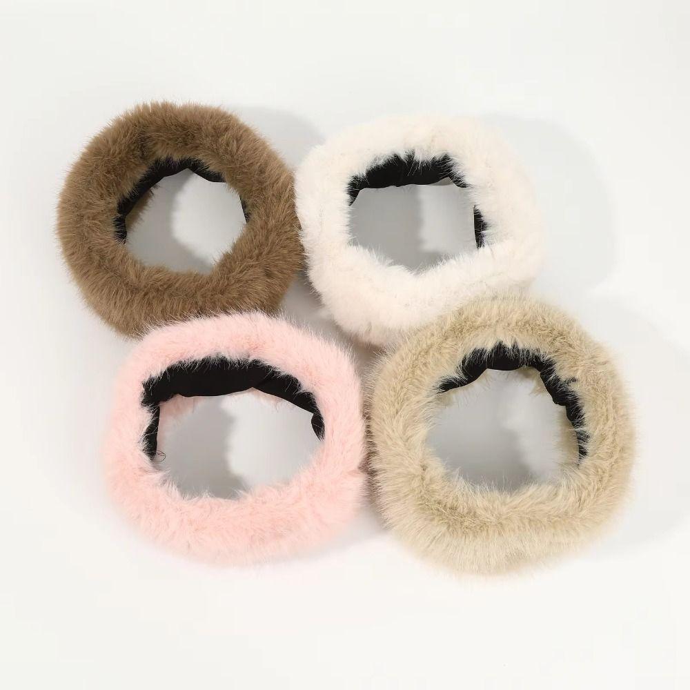 Coldproof Plush Faux Fur Headband Soft Fluffy Elastic Hair Bands Lady Warm Empty Hat  Skiing