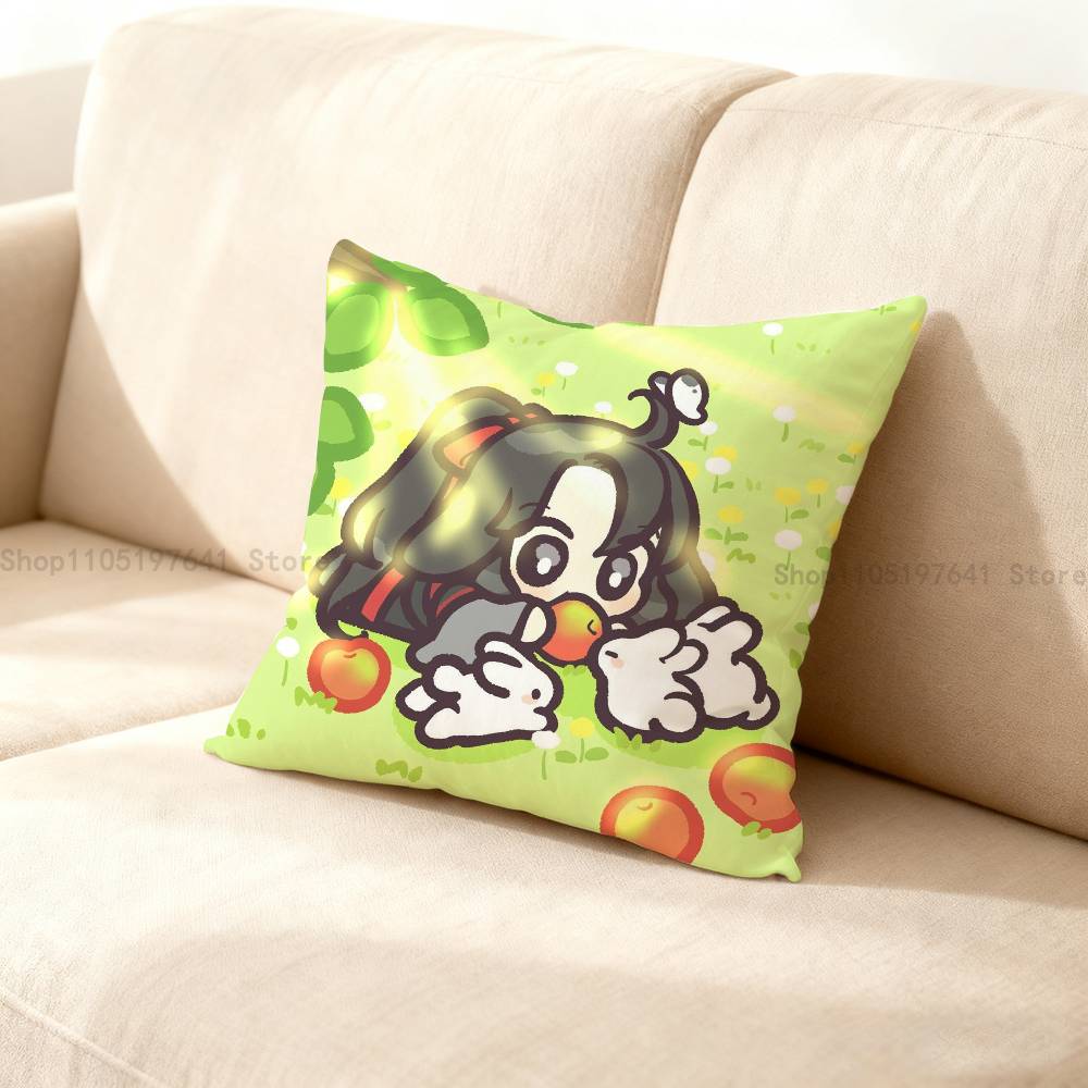 Mo Dao Zu Shi Pillow Case Cute Cartoon Anime Peripheralsbedroom Sofa Decorative Cushion Cover Soft Cushion Cover