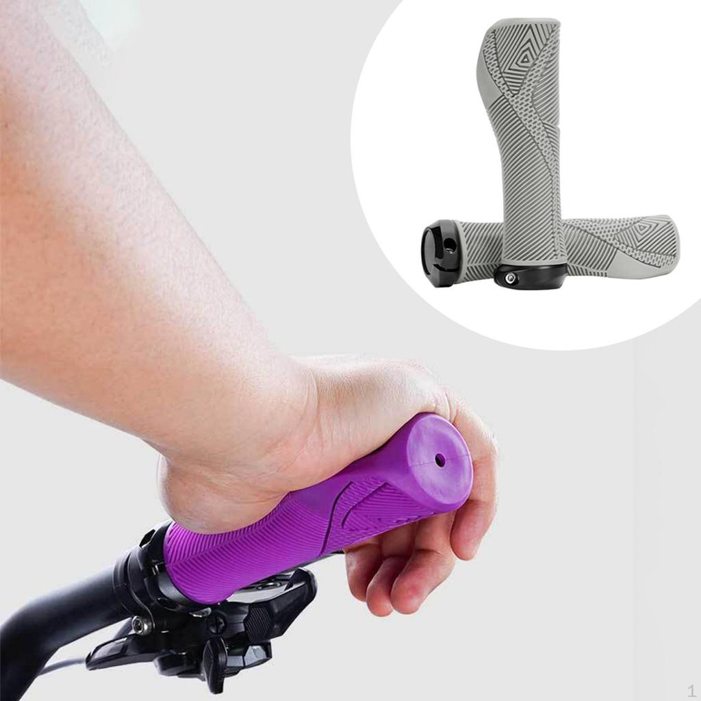 2 Pieces Bike Handlebar Grips Grip Rubber Lightweight Anti Slip Shock Absorption