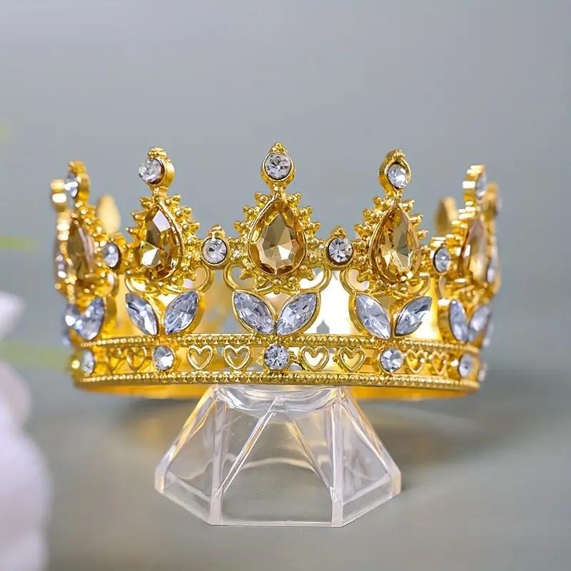 Luxury Baroque Jewelry Crown Retro Princess Queen Banquet Photography Prop Women's Shining Crystal Crown Bridal Hair Accessories