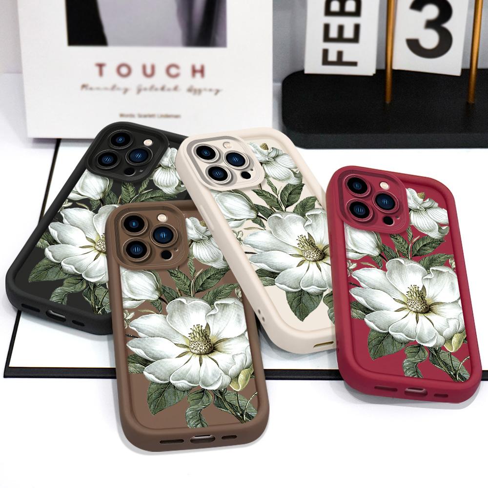 Magnolia Flower Phone Case For IPhone 13 12 11 Pro Max Mini 7 8 6 6S Plus X XS XR SE 2020 2022 Staircase Soft Cover