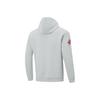 Li Ning CBA Series Simple Print Casual Comfortable Versatile Retro Hooded Long Sleeve Sweatshirt Unisex Sweatshirt White-Birch-Gray AWDVF69-2