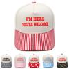 YOU'RE WELCOME Embroidery Color Matching Truck Driver Hat Fun Men's and Women's Casual Sunshade Dad Hat