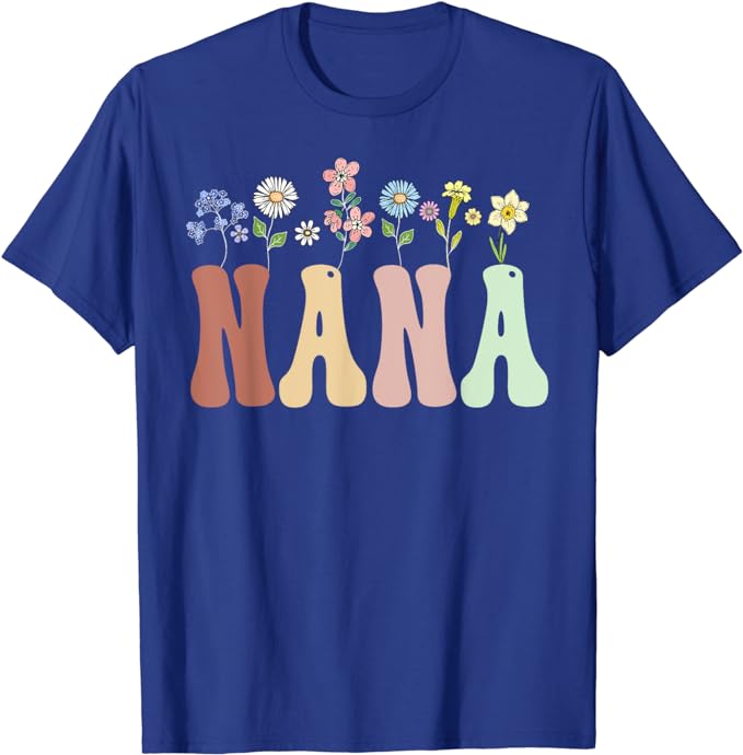 Grammy Gifts Women Wildflower Floral Design Grammy T-Shirt Women's Fashion Nana Gigi Grandma Tees Yaya Mimi Mother's Day Clothes
