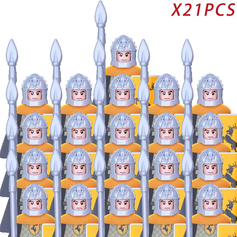 MOC Thrones Golden Armor Warrior Guard Jaime Lannister Barristan Selmy Meryn Trant Building Blocks Mini Action Figure Toys