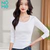 NOME Women's Slim Fit Round Neck Long Sleeve T-Shirt