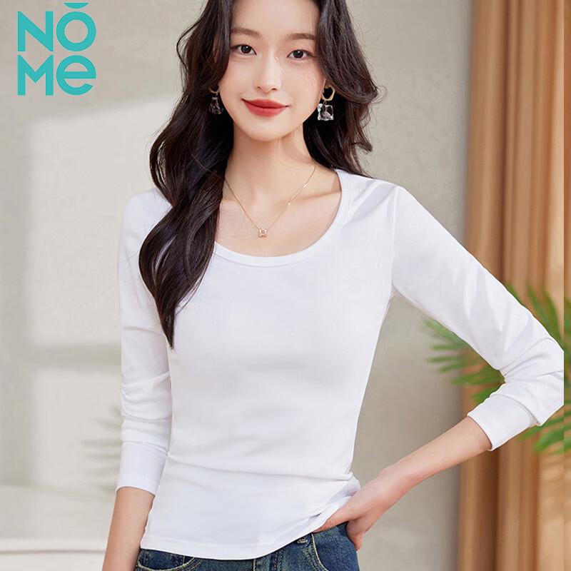 NOME Women's Slim Fit Round Neck Long Sleeve T-Shirt