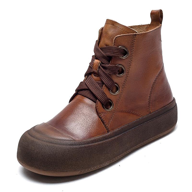 GKTINOO 2025 Genuine Leather Boots for Women Autumn Winter Shoes Thick Sole Cow Leather Women Ankle Boots Brand Ladies Footwear