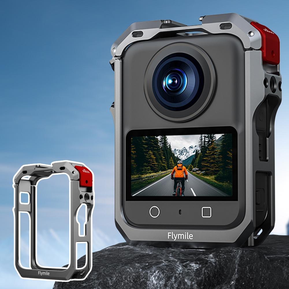 For DJI OSMO 360 Panoramic Camera Rabbit Cage Aluminum Alloy With Silicone Lens Cover Expansion Mount Case Camera Accessories
