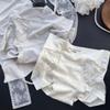 Ladies Spring and Summer Jacquard Lace Cotton Ice Silk Belly High Waisted Briefs