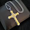 Men's Titanium Steel Cross Pendant Necklace - European & American Trendy Design