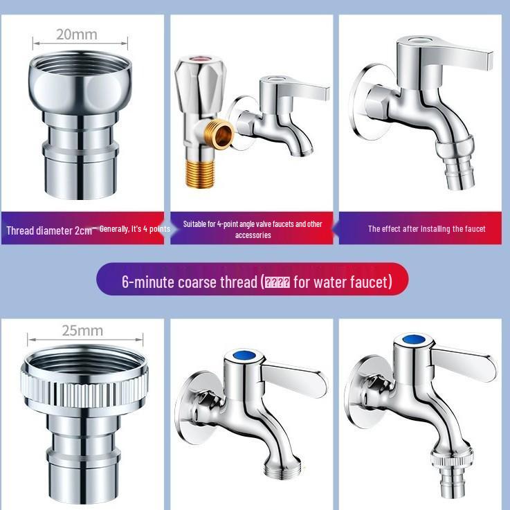 4/6-Minute Faucet Adapter & Spout Converter for Washing Machine Hose