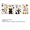 Holiday Glass Decoration Stickers 4 Sheets Halloween Electrostatic Stickers, Cartoon Pumpkins Castle Bats Window Easy Remove Clings PVC Waterproof