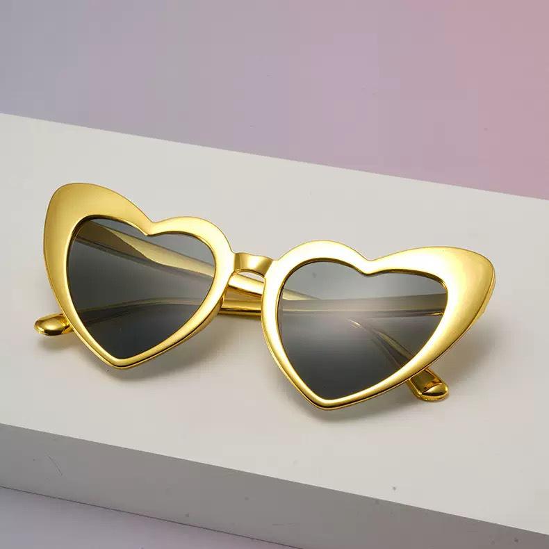 2025 Cross-Border Love UV400 Peach Heart Sunglasses - Glitter Crystal Sun Protection for Women