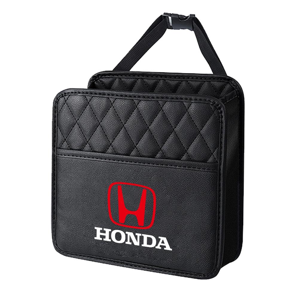 

Leather Car Seat Back Tissue Water Cup Holder Storage Bag Phone Pocket For Honda Jazz Avancier Crv Accord Civic City Mugen Power