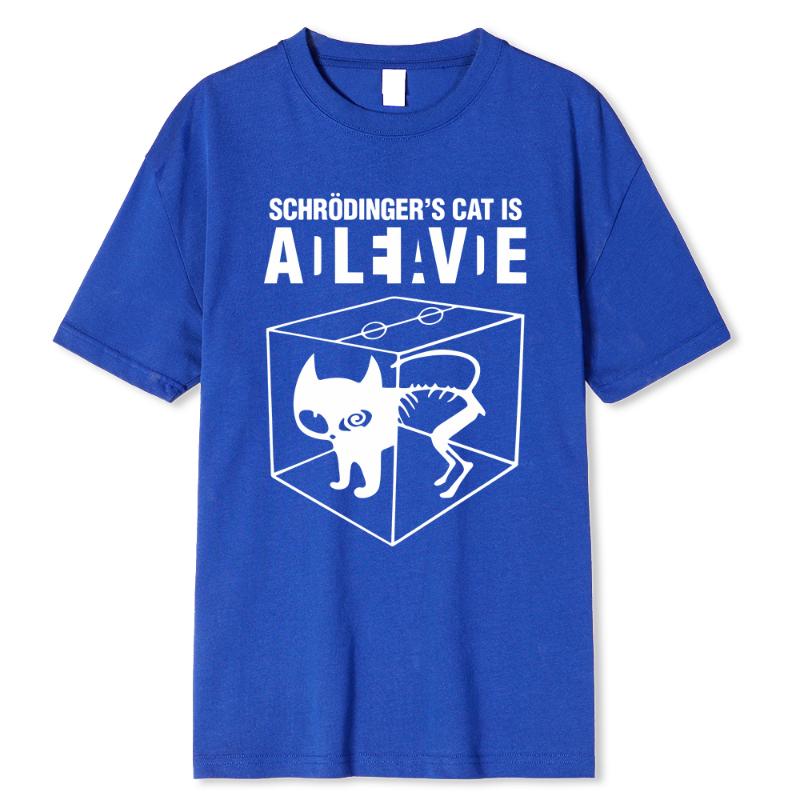 Men's T-shirt Top Quality 100% cotton Schrodinger's Cat Print Short Sleeve men T shirt Casual The Big Bang Theory Women Tshirt