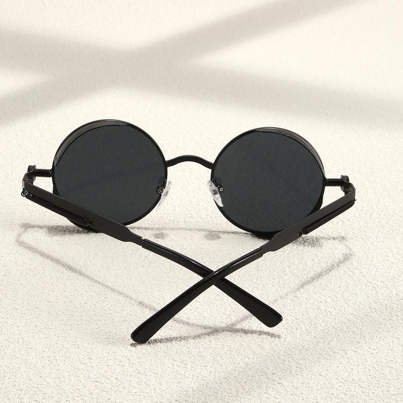 Glazzy retro round-rimmed steampunk sunglasses for mendesign for divingfishing and vacation