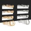 48Pcs Fashion Creative Smooth Big Round Hoop Earring Vintage Aesthetic Imitation Zircon Earrings Women's Charm Daily Life Zircon