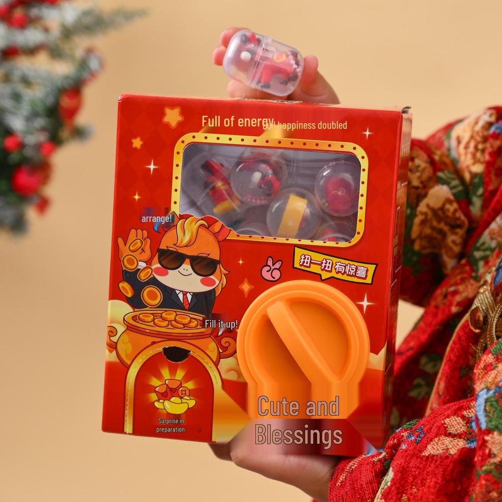 New Year Horse Capsule Toy Keychain - Cartoon Figure Blind Box for Kids' New Year Gift