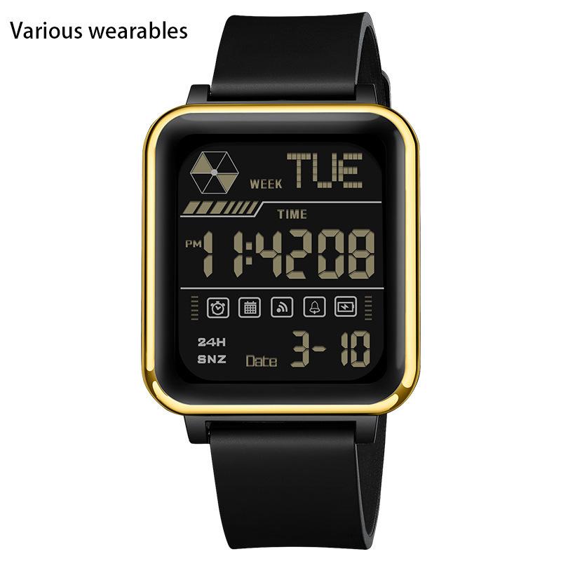 

Новые электронные часы многофункциональные мужские часы цифровые силиконовые часы светящиеся водонепроницаемые противоударные мужские и женские часы