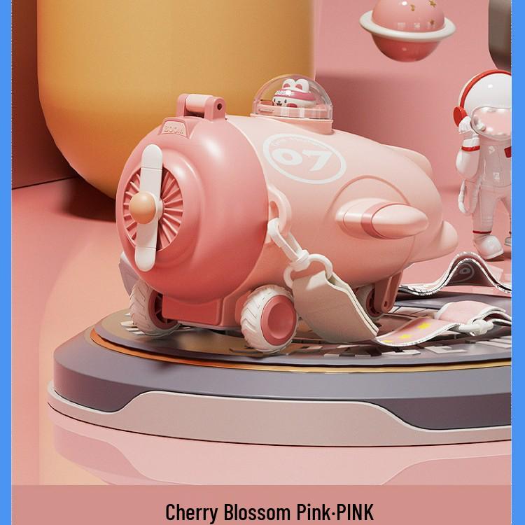 High-Capacity Children's Pop-Up Straw Water Cup - Portable Baby Bus Design