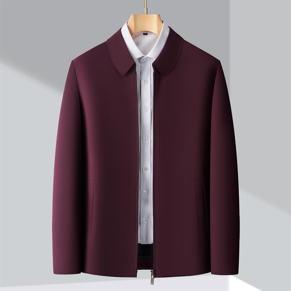 Men's Lapel Jacket Spring and Autumn Middle-aged and Elderly Business Dress Dad High-end Casual Jacket