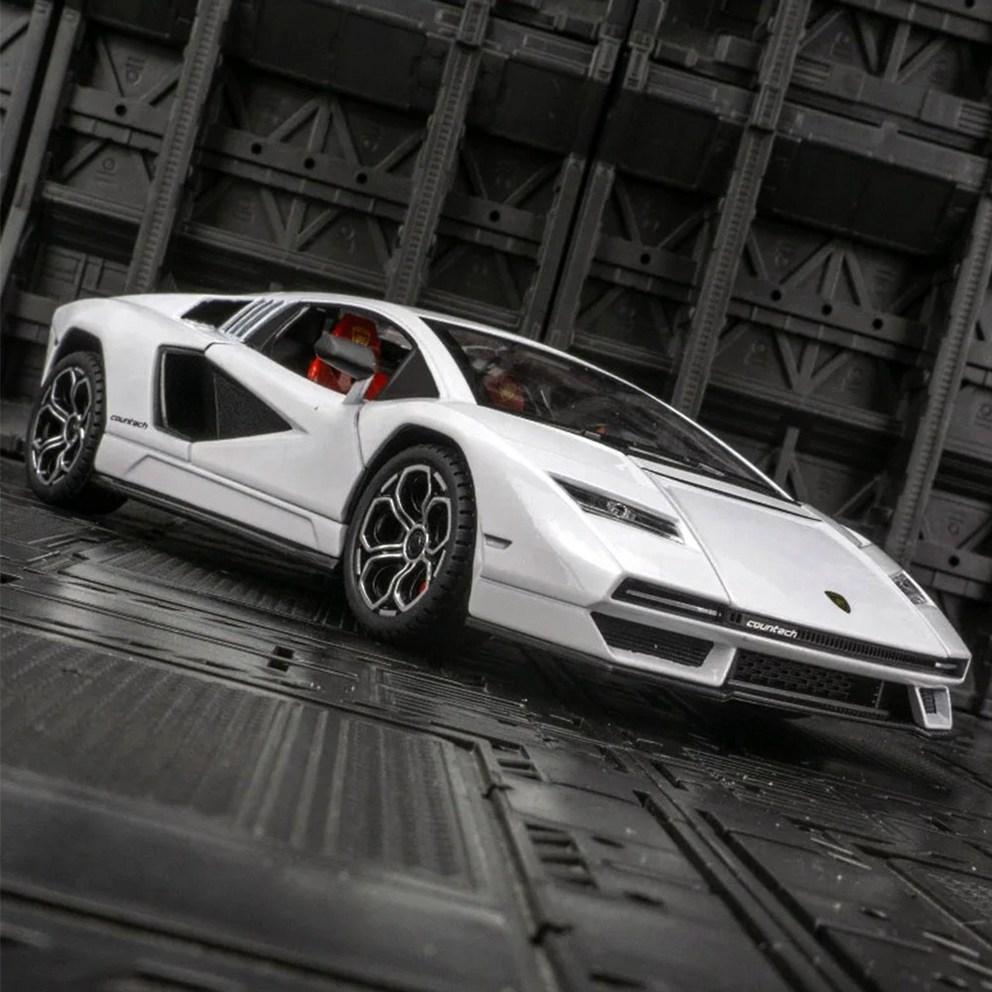 MeinAuto 1:Die-Cast Metall Lamborghini Countach LPI 800-4 Modellauto im Maßstab 1:24 - Weiß Sammleredition