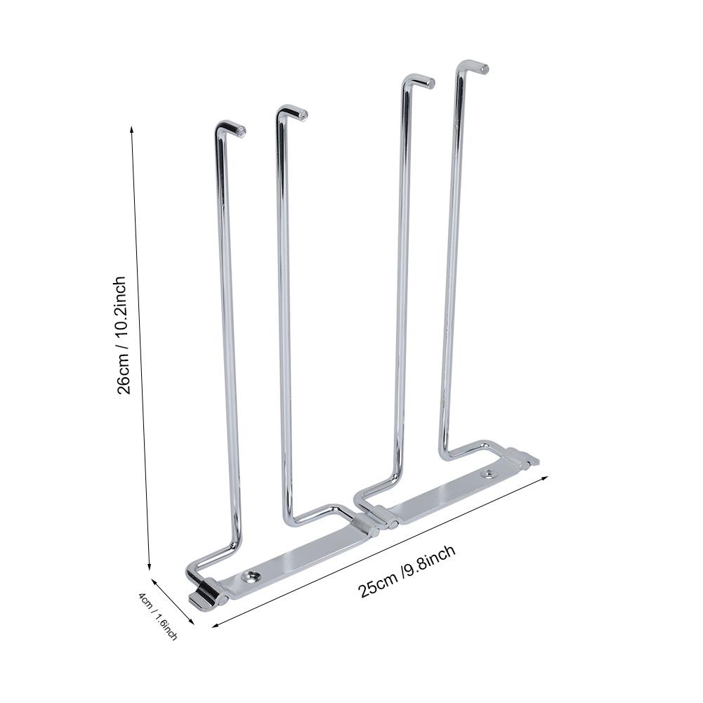 ZK20 Double Row Iron Chrome Wine Glasses Holder Wall Mount Stemware Rack