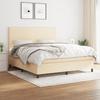 3141630 vidaXL Divan Bed with Mattress Cream 160x200 Cm Fabric