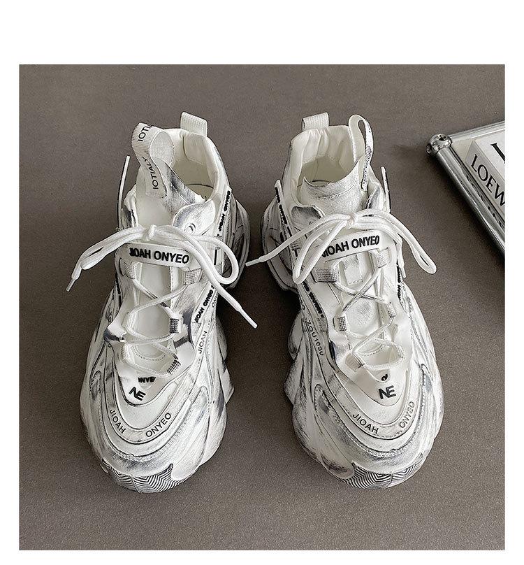 Z Brand Men's 2025 Height-Boosting Retro Sneakers - Breathable, Casual, Autumn Dad Shoes with Thick Soles.