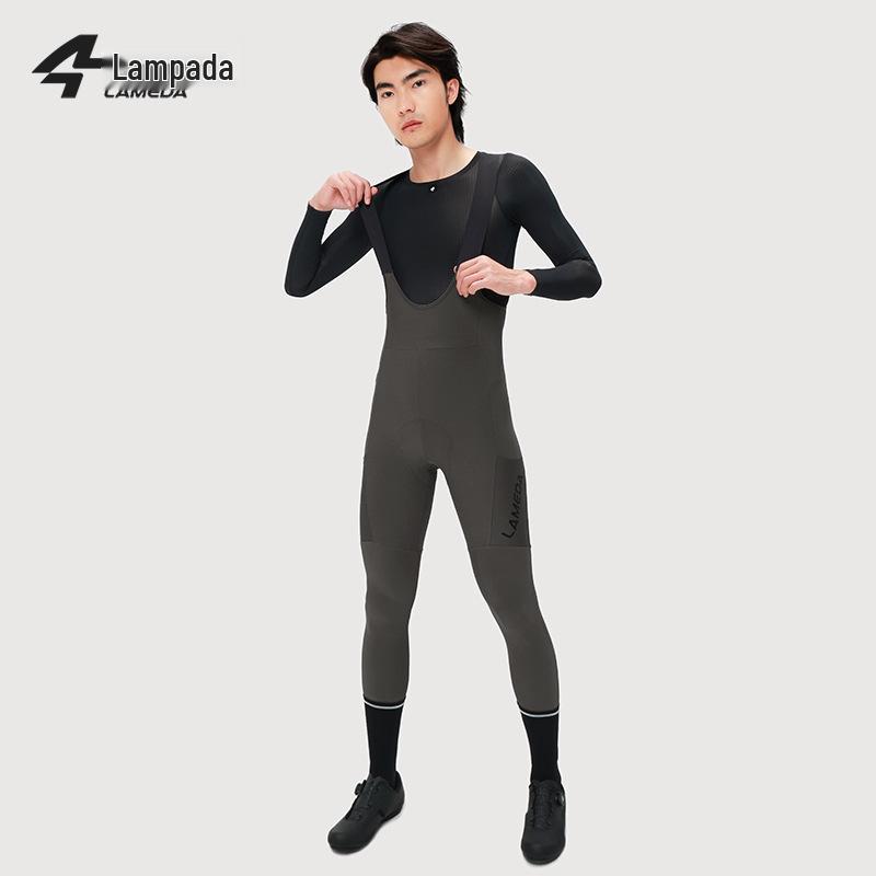 

Lampaida 2024 Флисовые велосипедные комбинезоны с высокой талией - Быстросохнущие, Высокоэластичные для осени/зимы. XXL серый/нефритовый