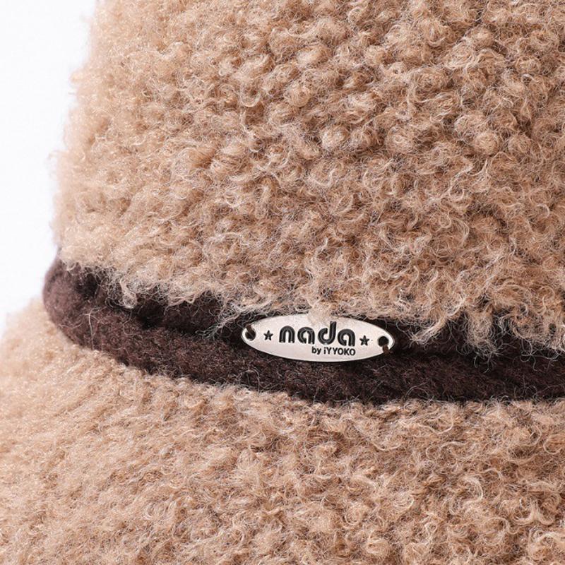 Fisherman Hat Women's Autumn Winter Plush Warm Basin Hat Bucket Cap