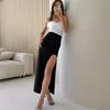 Black Split Long Skirts Women 2026 Spring High Waist Zipper Blazers Straight Skirt Elegant Ladies Streetwear Loose Pencil Skirts