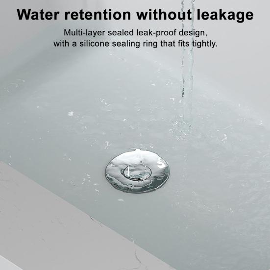 Brass Core Sink Stopper Stainless Steel Bathroom Sink Drain Strainer Easy Install Anti-Blocking Filter