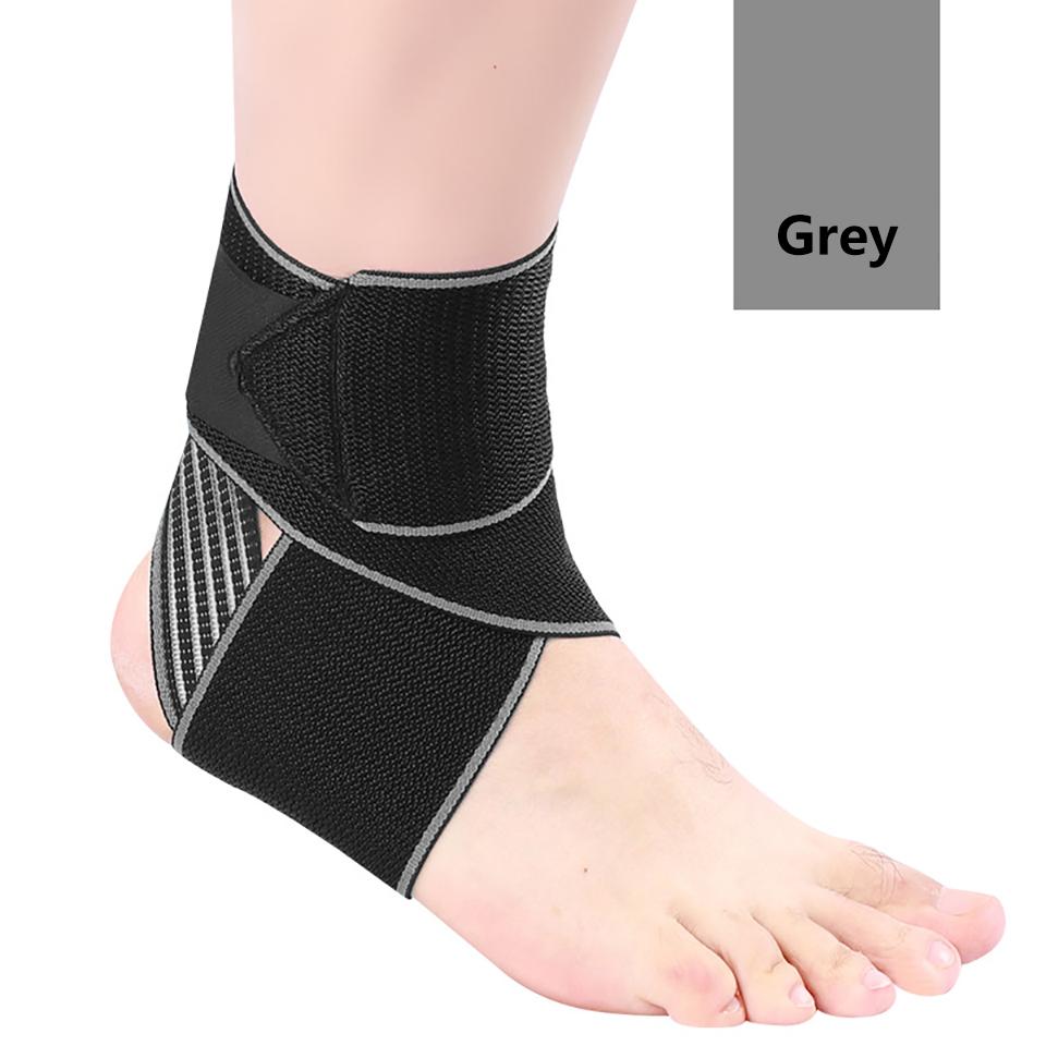 

1Pcs Wrapped Ankle Guard Silicone Protection Cross-Binding Straps Open At The Heel Pressurized Breathable Fit Design Ankle Protection серый