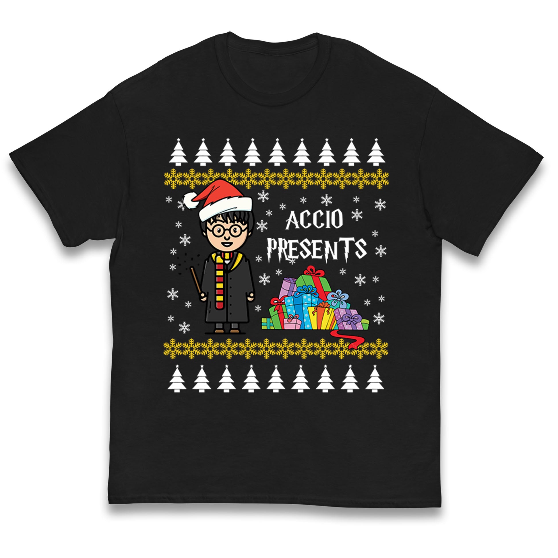 

Harry Potter Accio Presents Christmas kids T Shirt Xmas Gifts Top 140