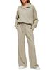 2025 Women's Oversized Half-Zip Sweatshirt and Wide-Leg Pants Set for Autumn/Winter
