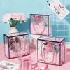 6pcs Clear PVC Plastic Gift Box with Polyester Cord Rectangle Transparent Gift Box with Black Edge